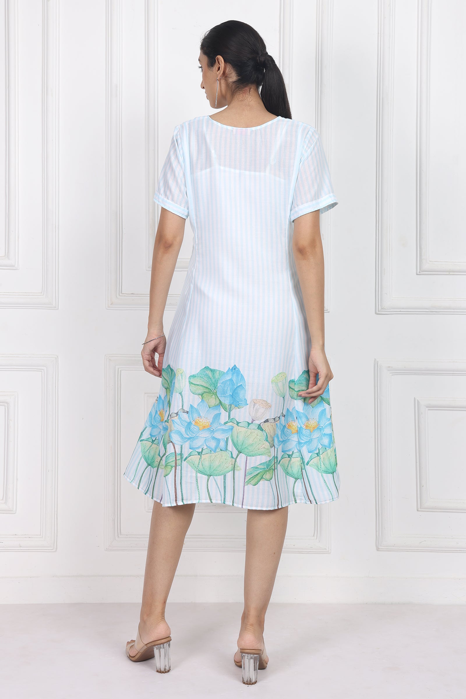 Wander Edit - Lotus  In Moon Light A Lined Panelled Dress