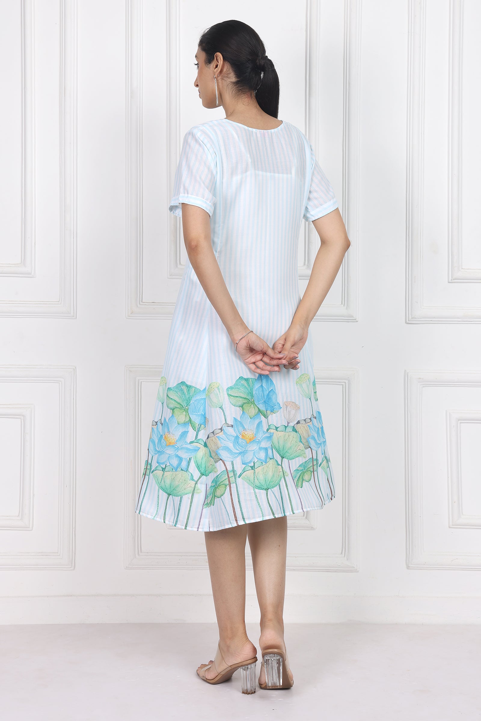 Wander Edit - Lotus  In Moon Light A Lined Panelled Dress