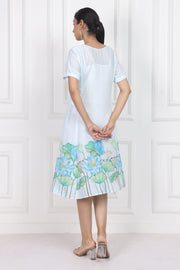 Lotus in Moonlight A Line Panelled Short Dress