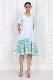 Lotus in Moonlight A Line Panelled Short Dress