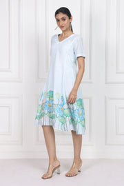 Lotus in Moonlight A Line Panelled Short Dress