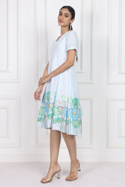 Lotus in Moonlight A Line Panelled Short Dress