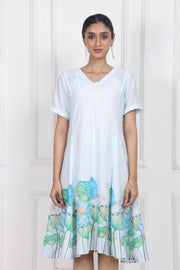 Lotus in Moonlight A Line Panelled Short Dress