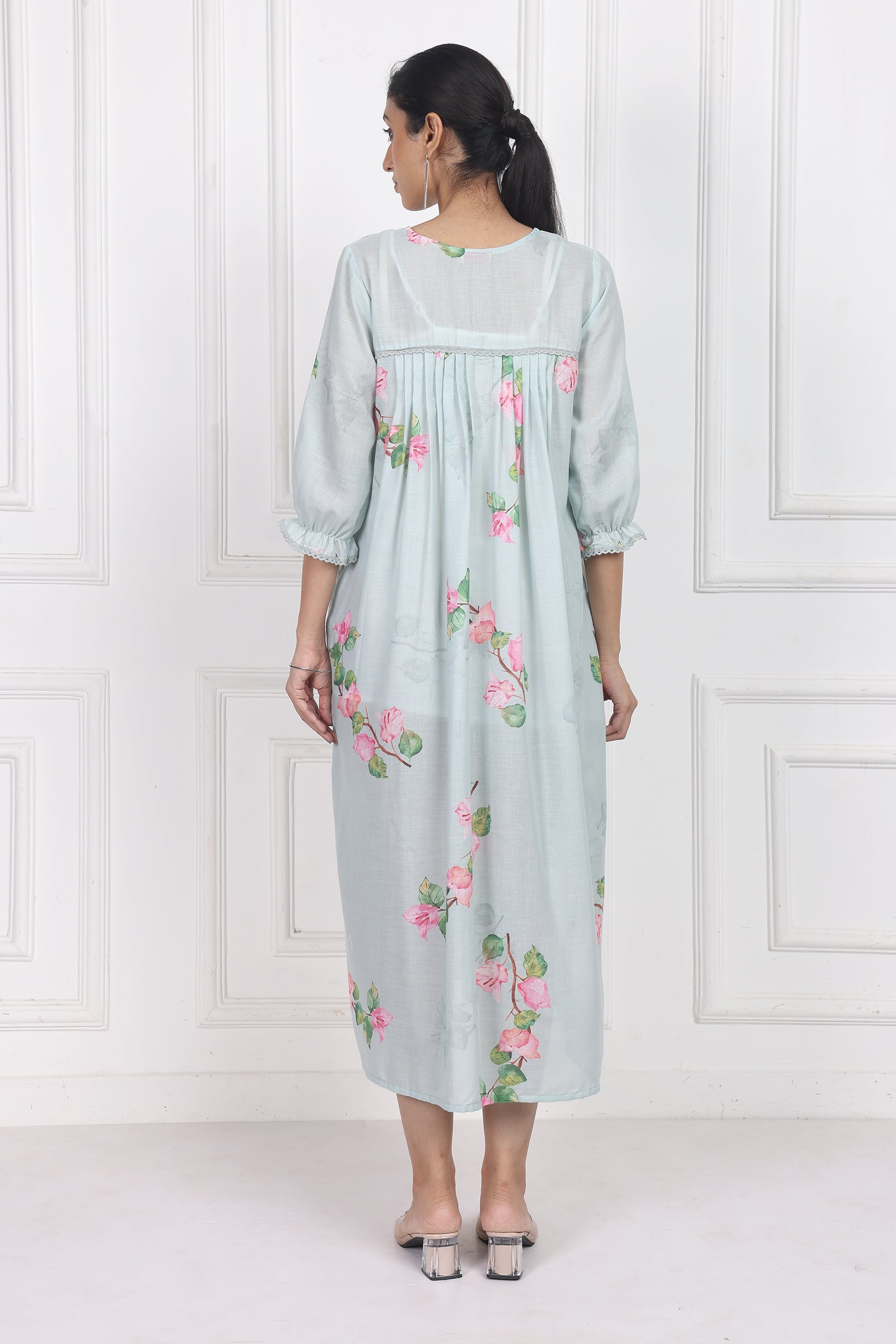 Wander Edit - Bougainvillea Skies Flow Dress