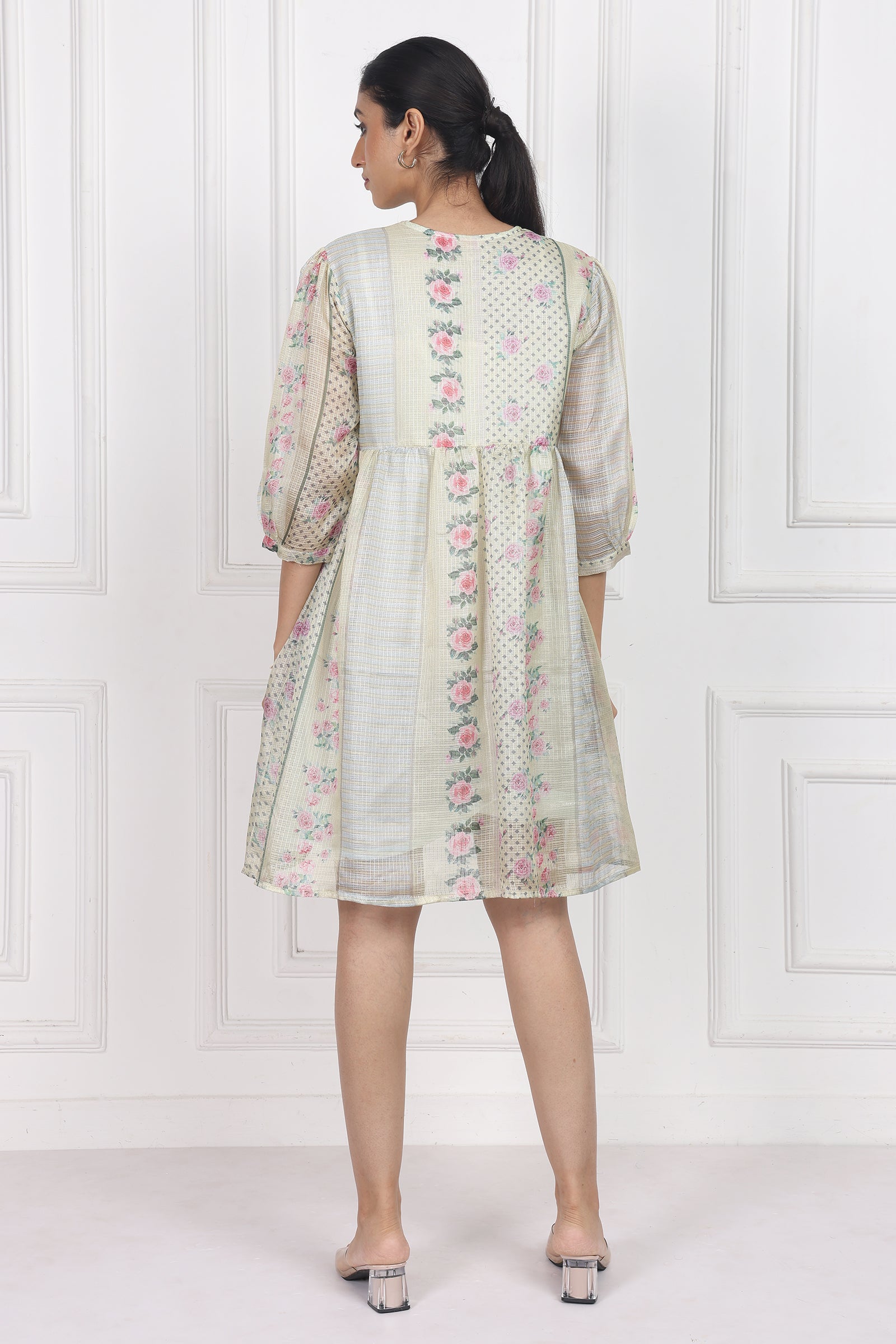 Wander Edit - Vintage Bouquet Peplum Dress