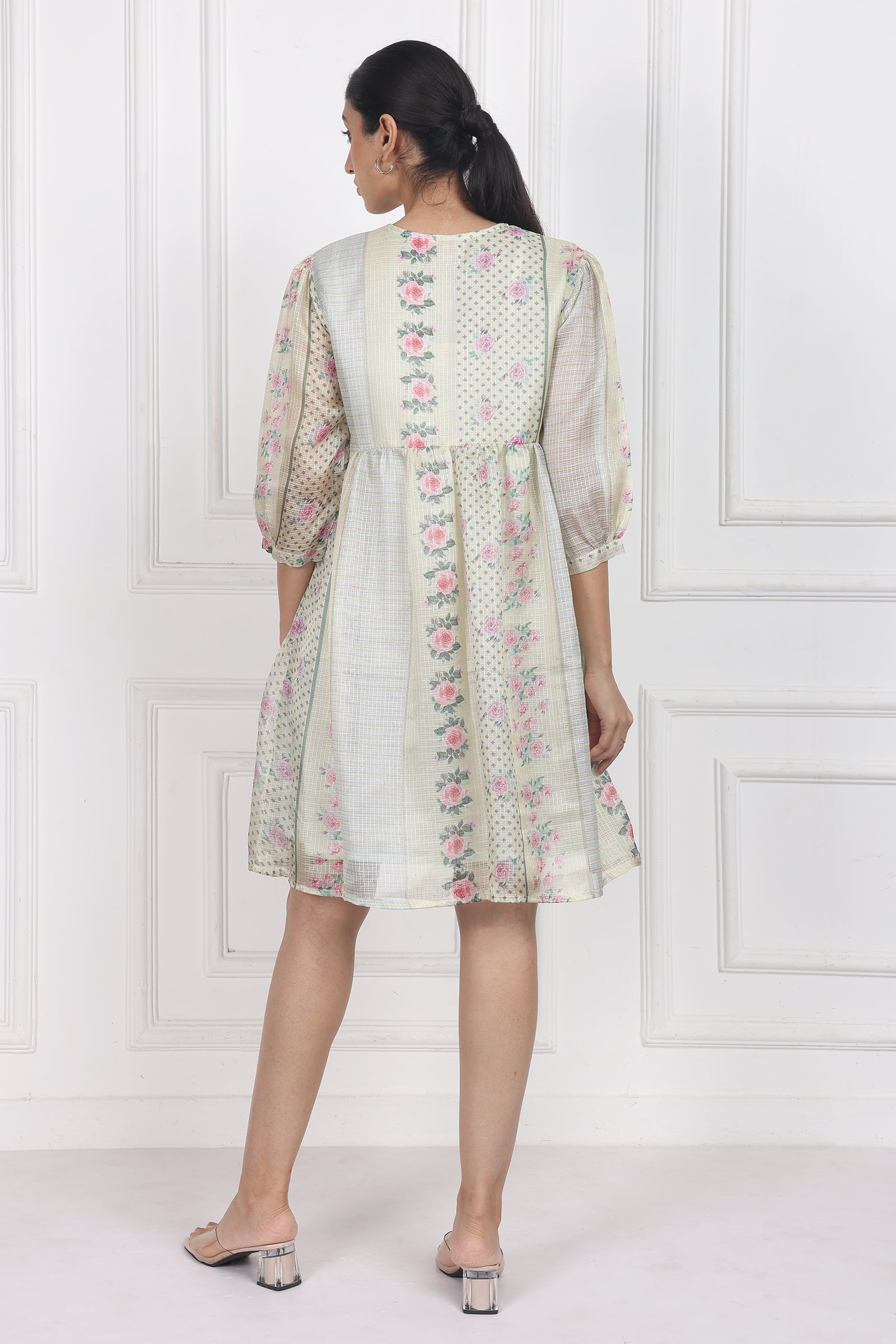 Wander Edit - Vintage Bouquet Peplum Dress