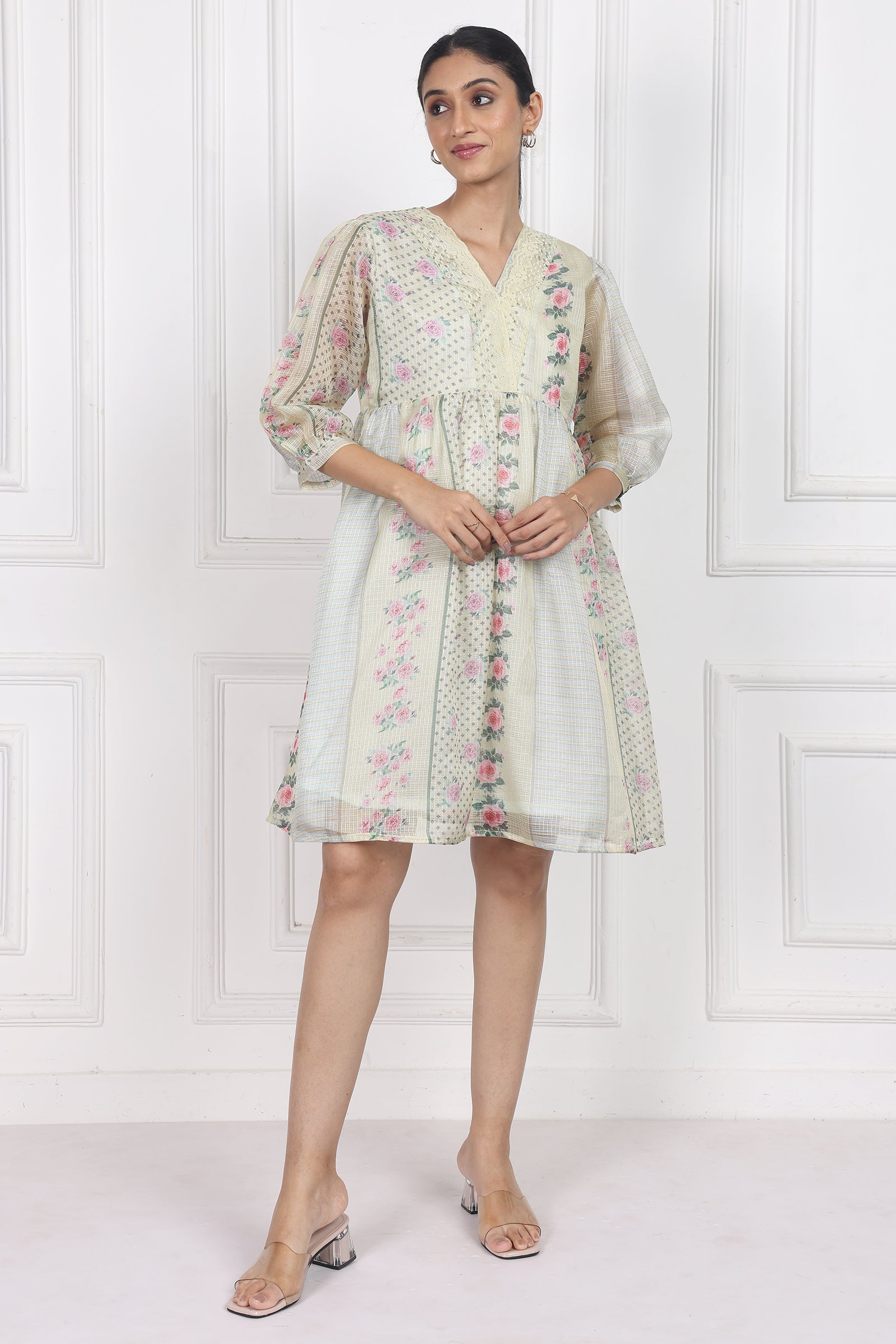 Wander Edit - Vintage Bouquet Peplum Dress