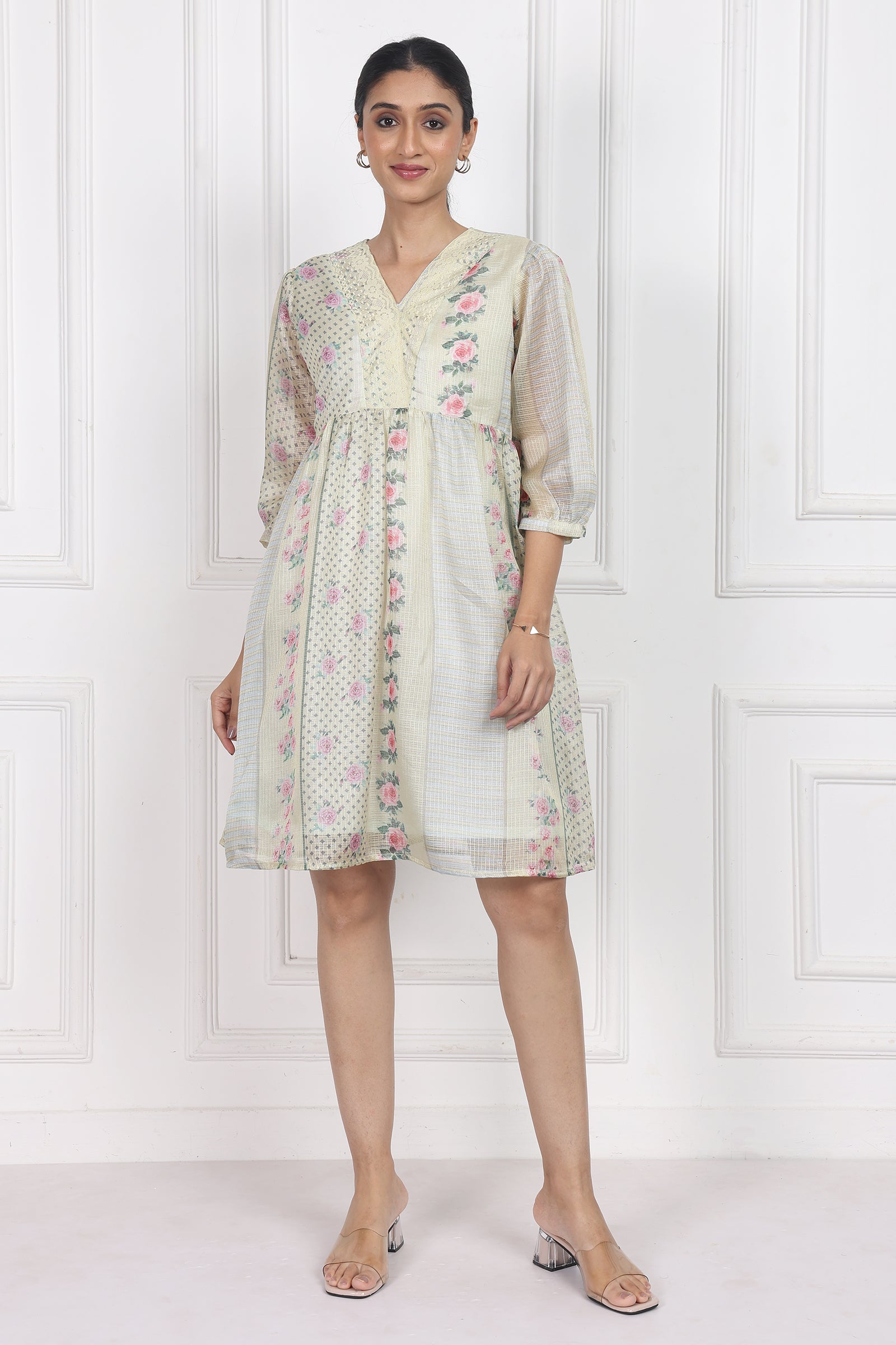 Wander Edit - Vintage Bouquet Peplum Dress