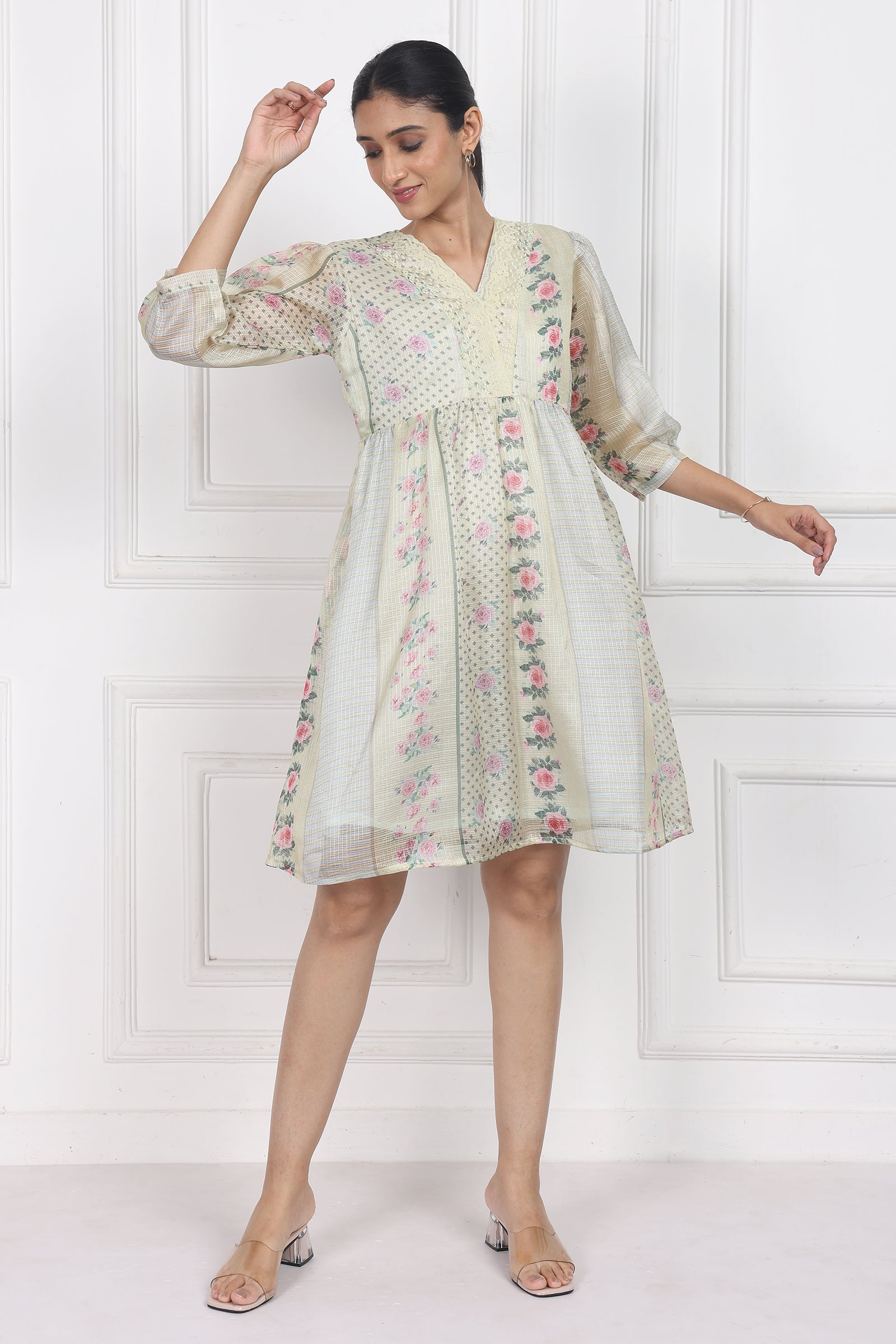 Wander Edit - Vintage Bouquet Peplum Dress