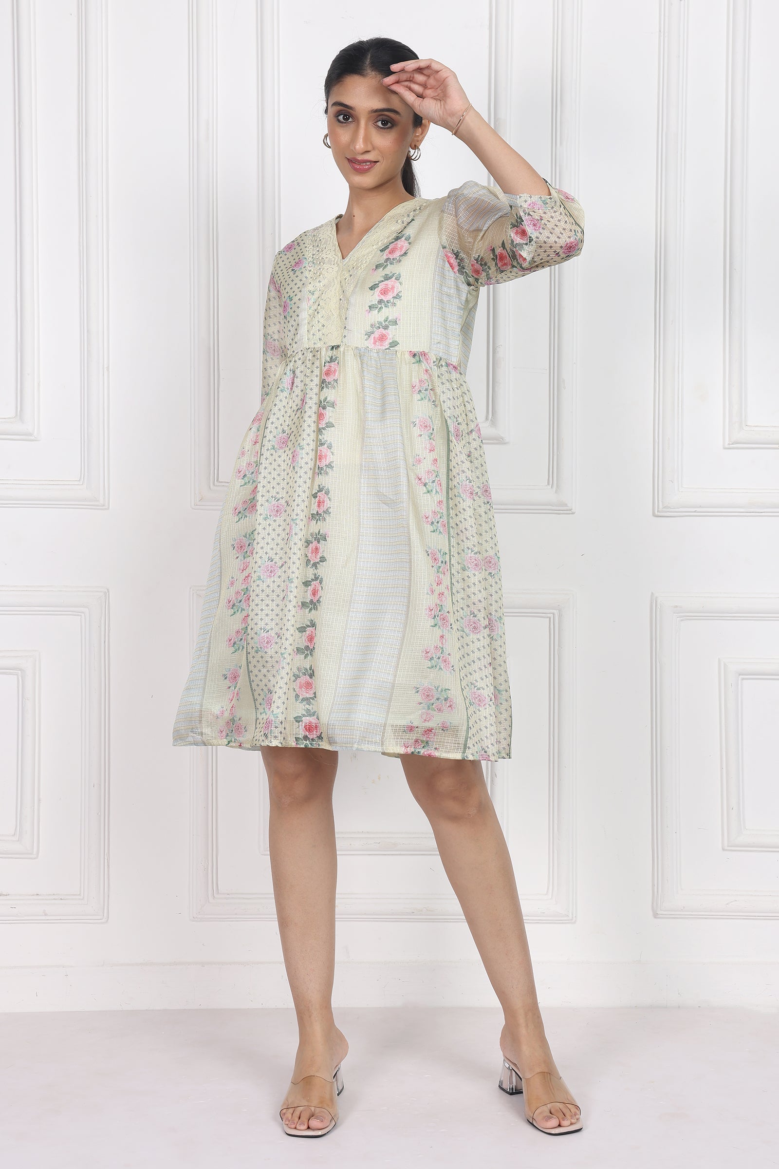 Wander Edit - Vintage Bouquet Peplum Dress