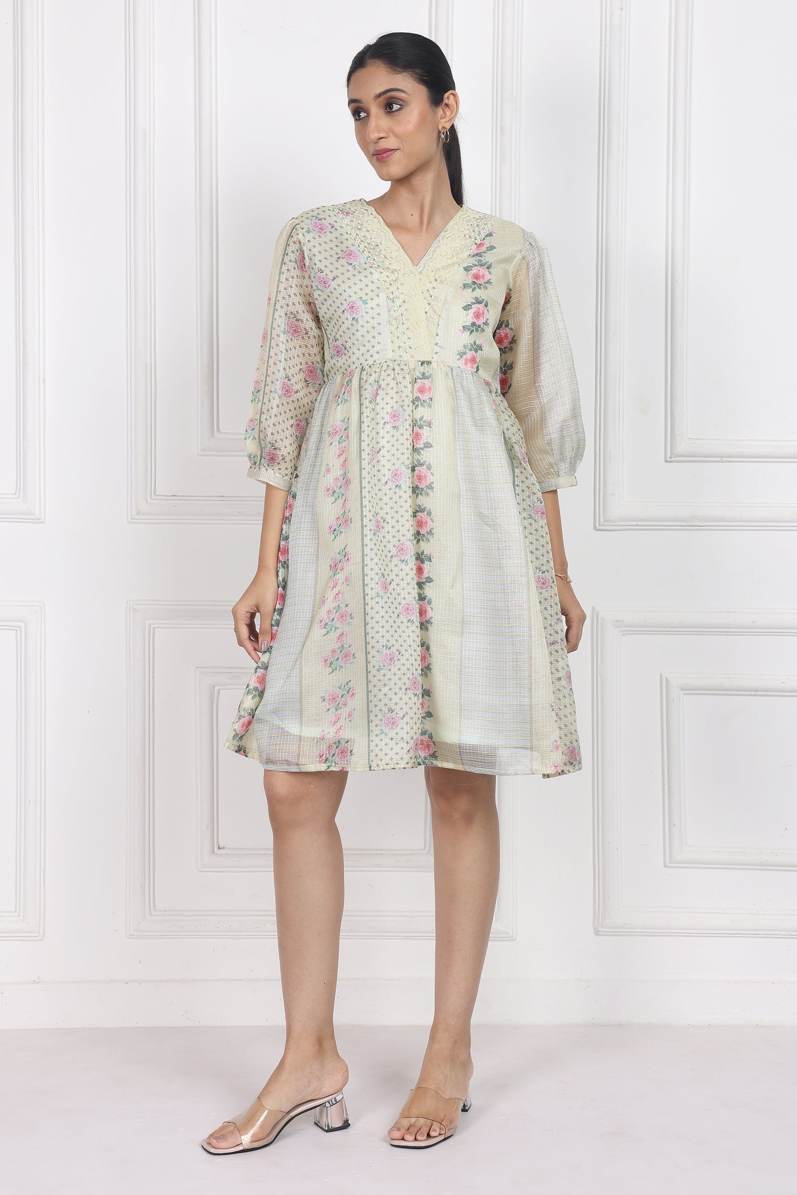 Wander Edit - Vintage Bouquet Peplum Dress