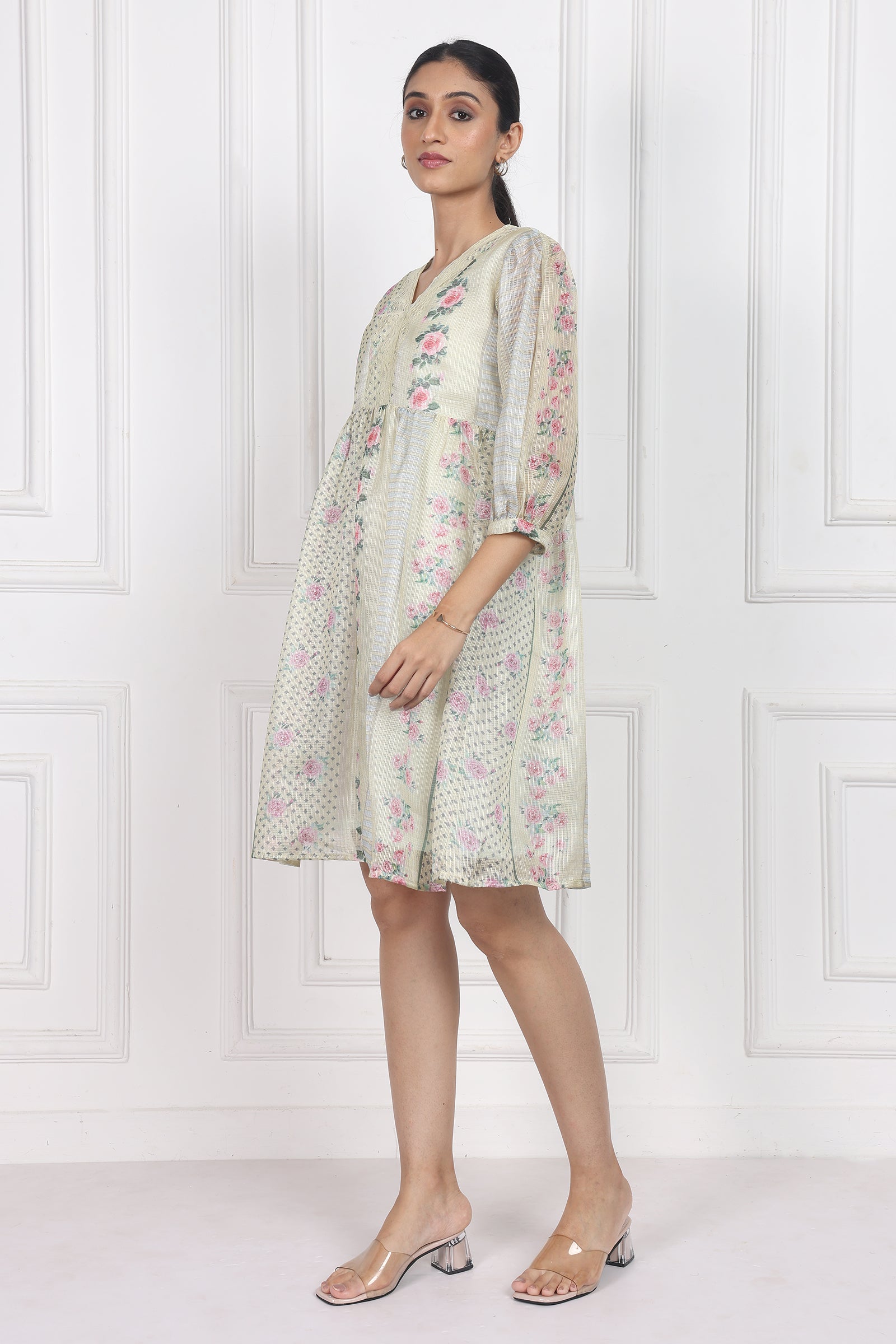 Wander Edit - Vintage Bouquet Peplum Dress