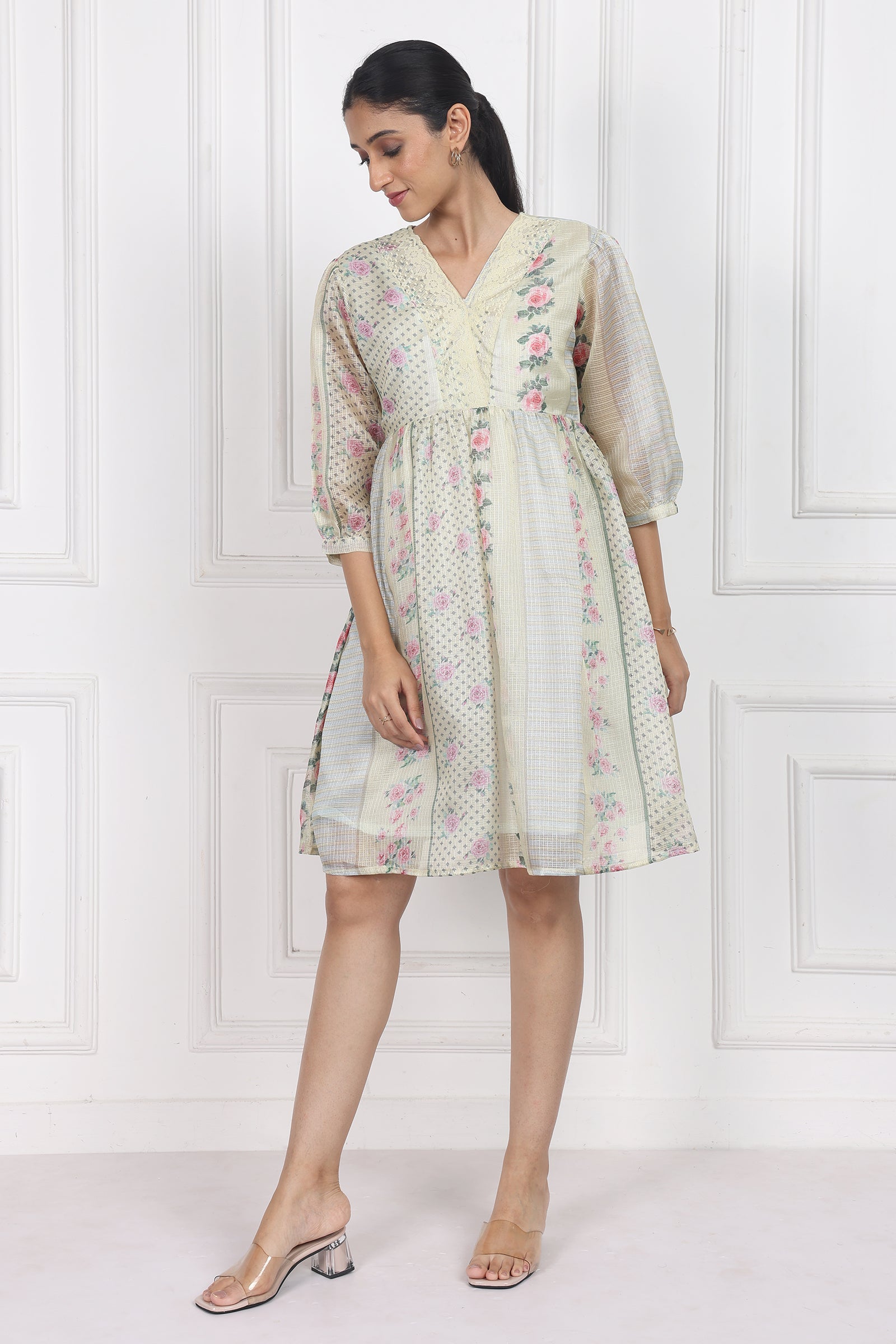 Wander Edit - Vintage Bouquet Peplum Dress