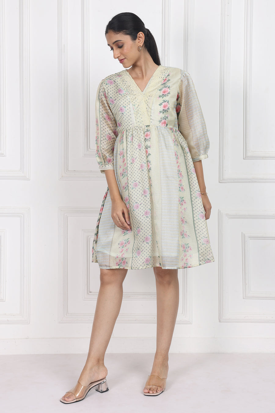 Vintage Bouquet peplum Dress
