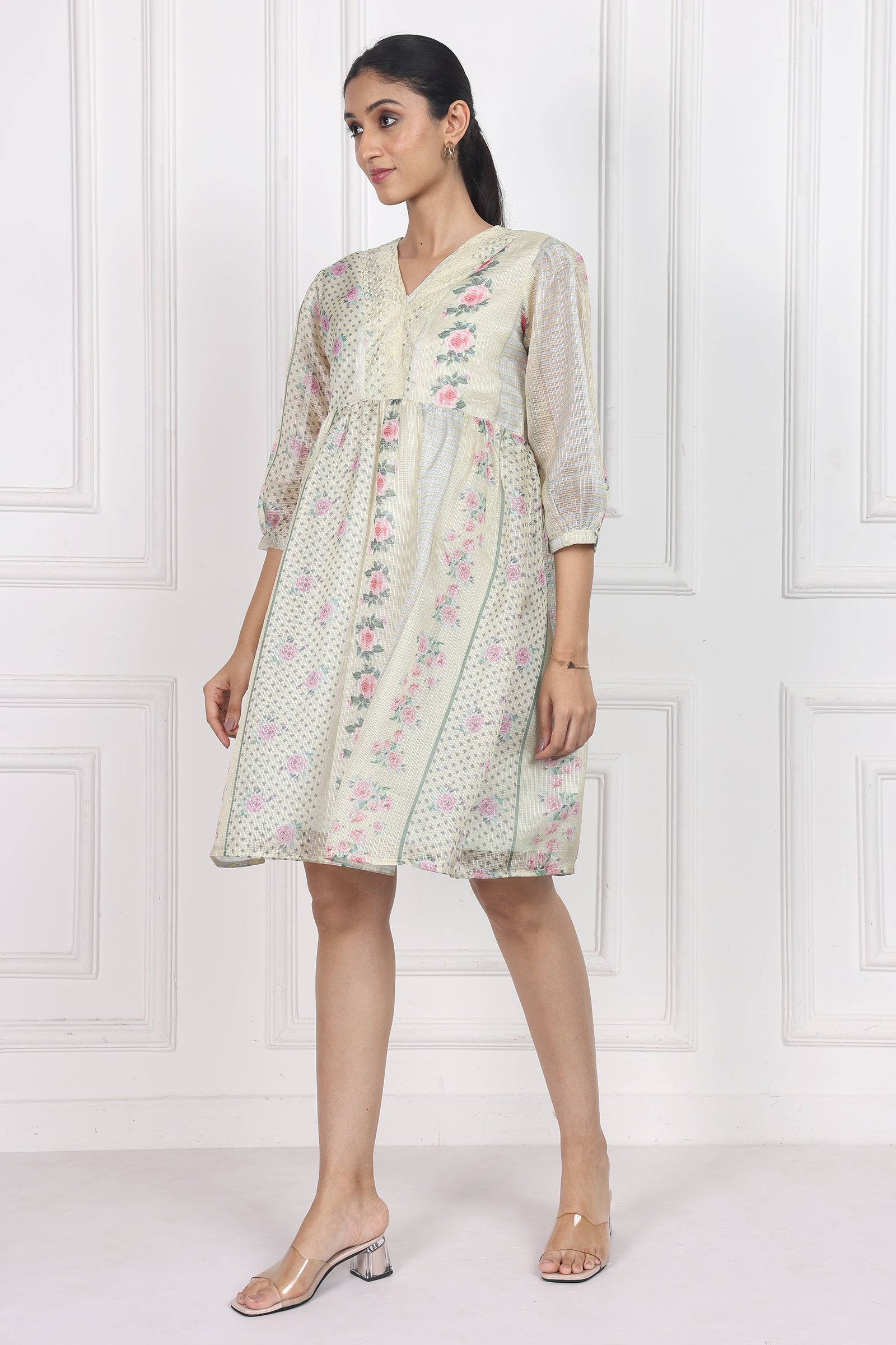 Wander Edit - Vintage Bouquet Peplum Dress