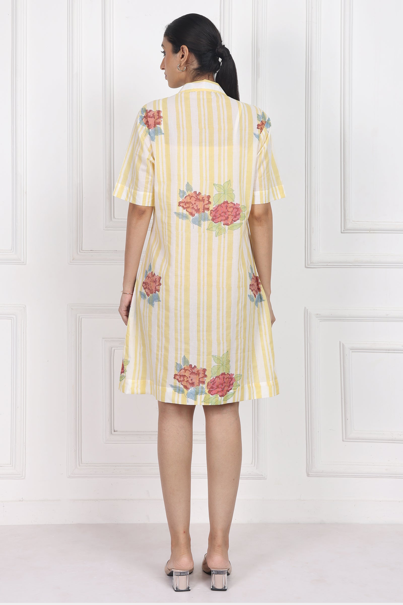 Wander Edit - Hydrangea Mist Button Front Dress