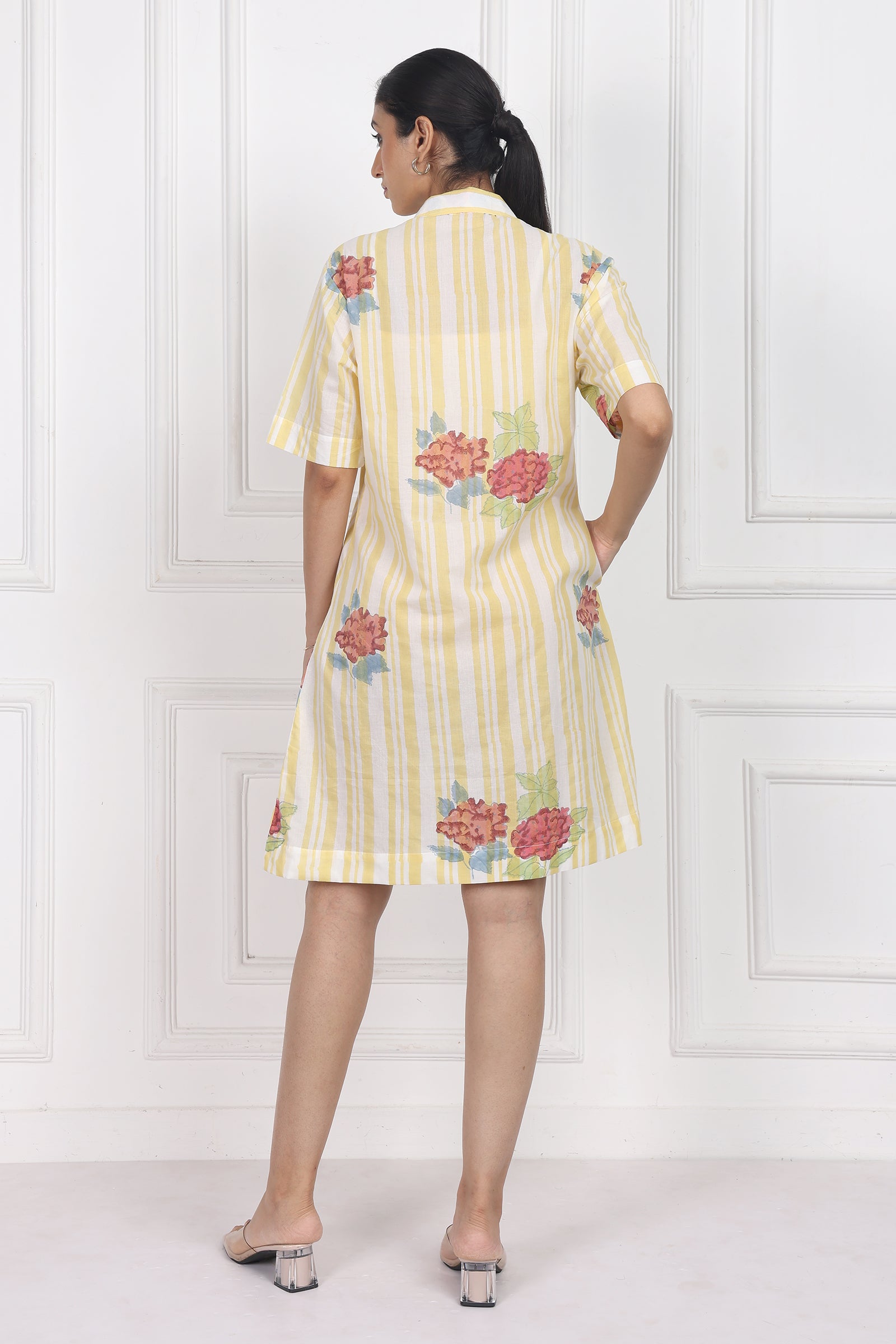 Wander Edit - Hydrangea Mist Button Front Dress