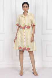 Hydrangea Mist Button Front Dress