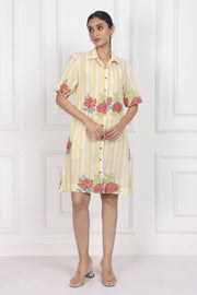 Hydrangea Mist Button Front Dress