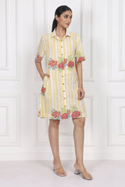 Hydrangea Mist Button Front Dress