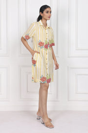Hydrangea Mist Button Front Dress