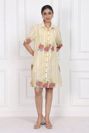 Hydrangea Mist Button Front Dress