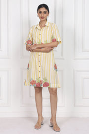 Hydrangea Mist Button Front Dress