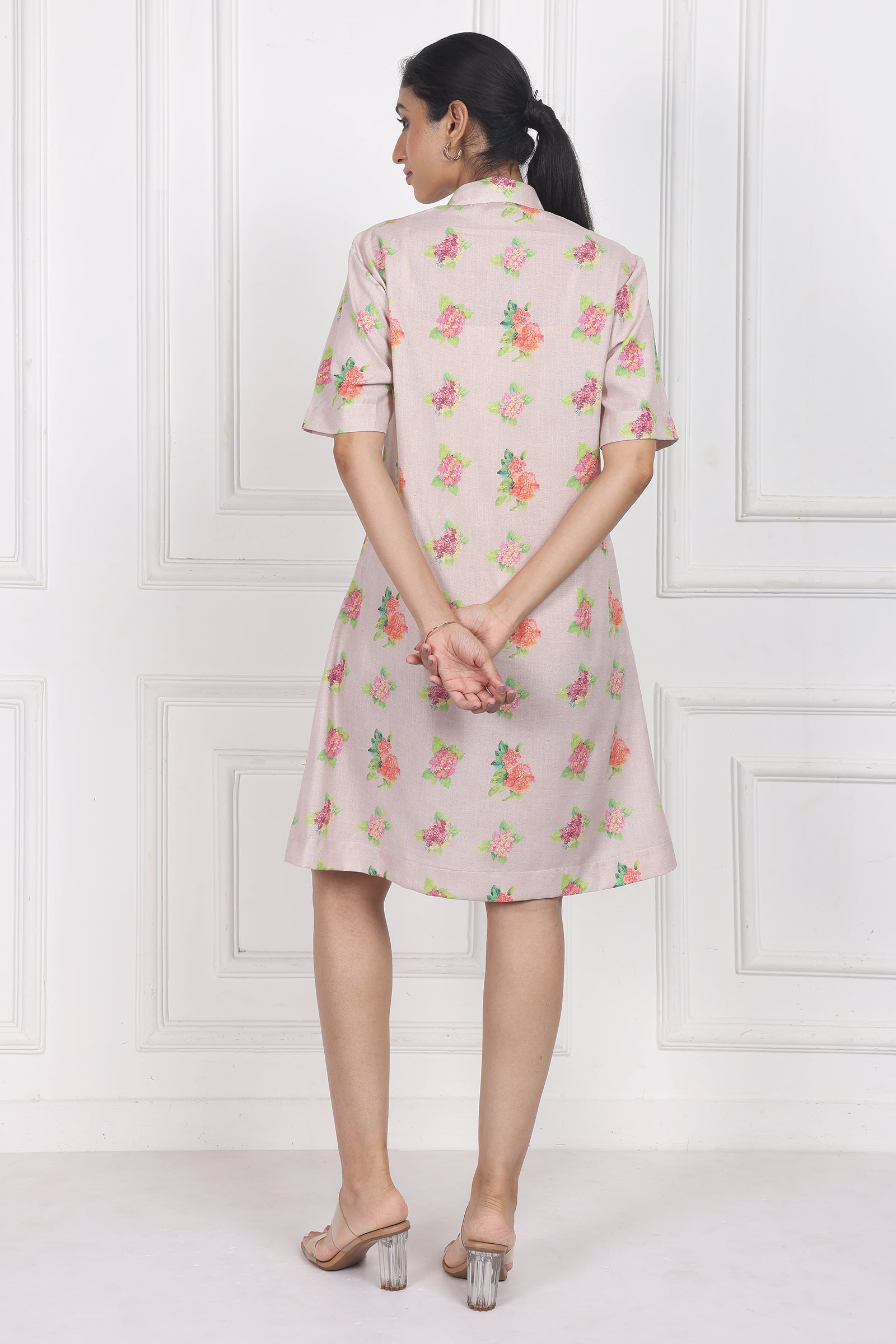 Wander Edit - Hydrangea Charm Botton Front Dress