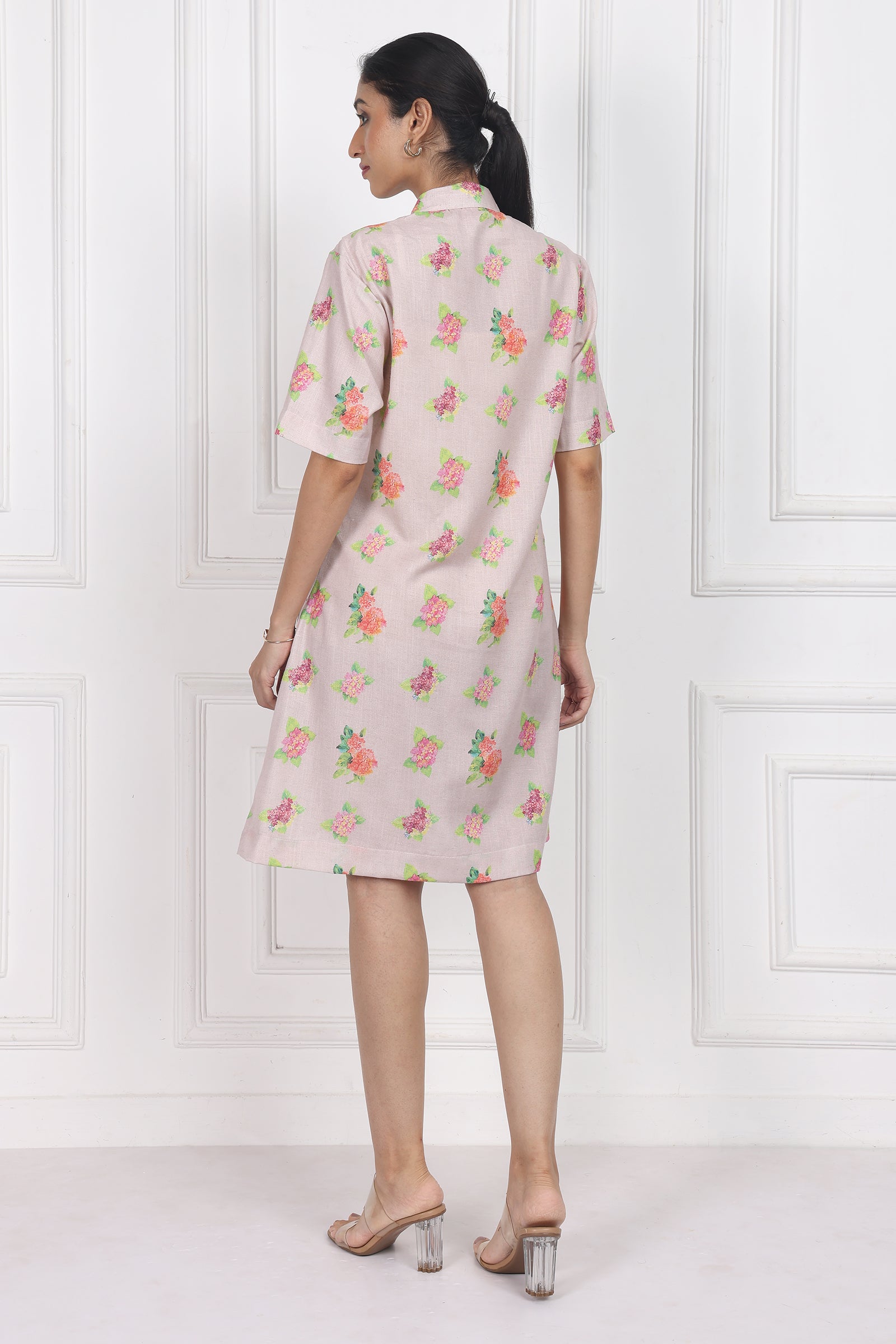 Wander Edit - Hydrangea Charm Botton Front Dress