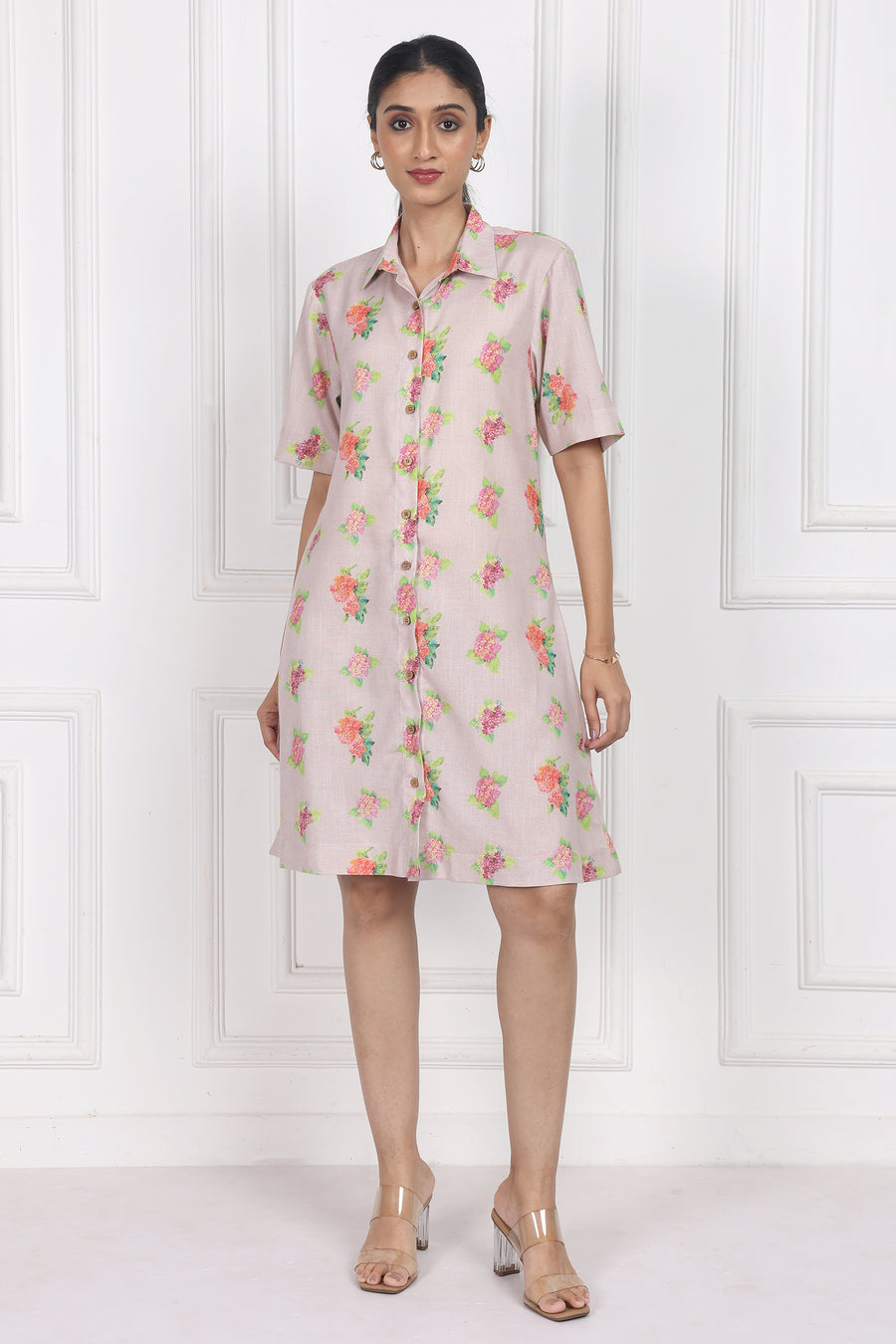 Hydrangea Charm Button Front Dress