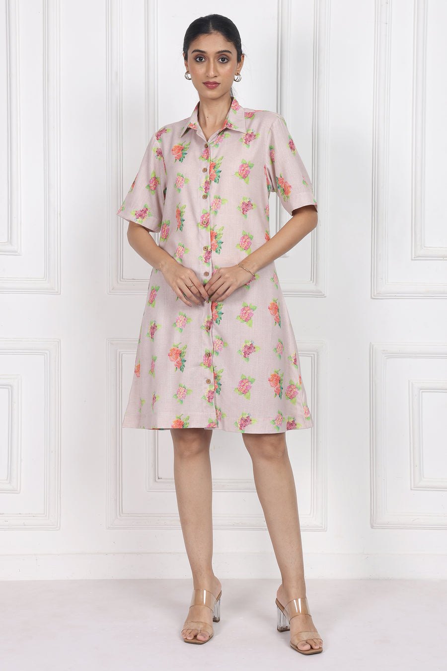 Hydrangea Charm Button Front Dress