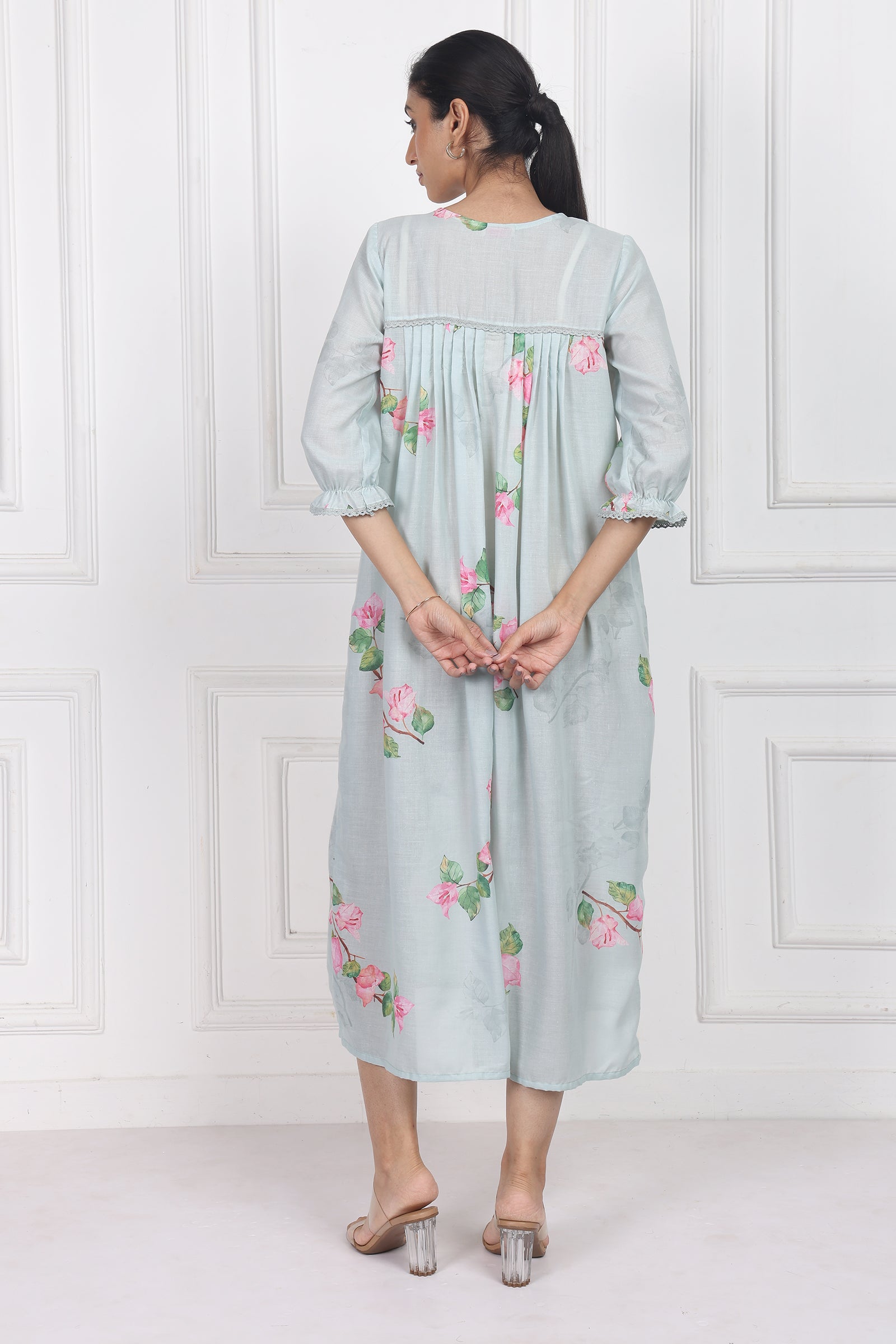 Wander Edit - Bougainvillea Skies Flow Dress