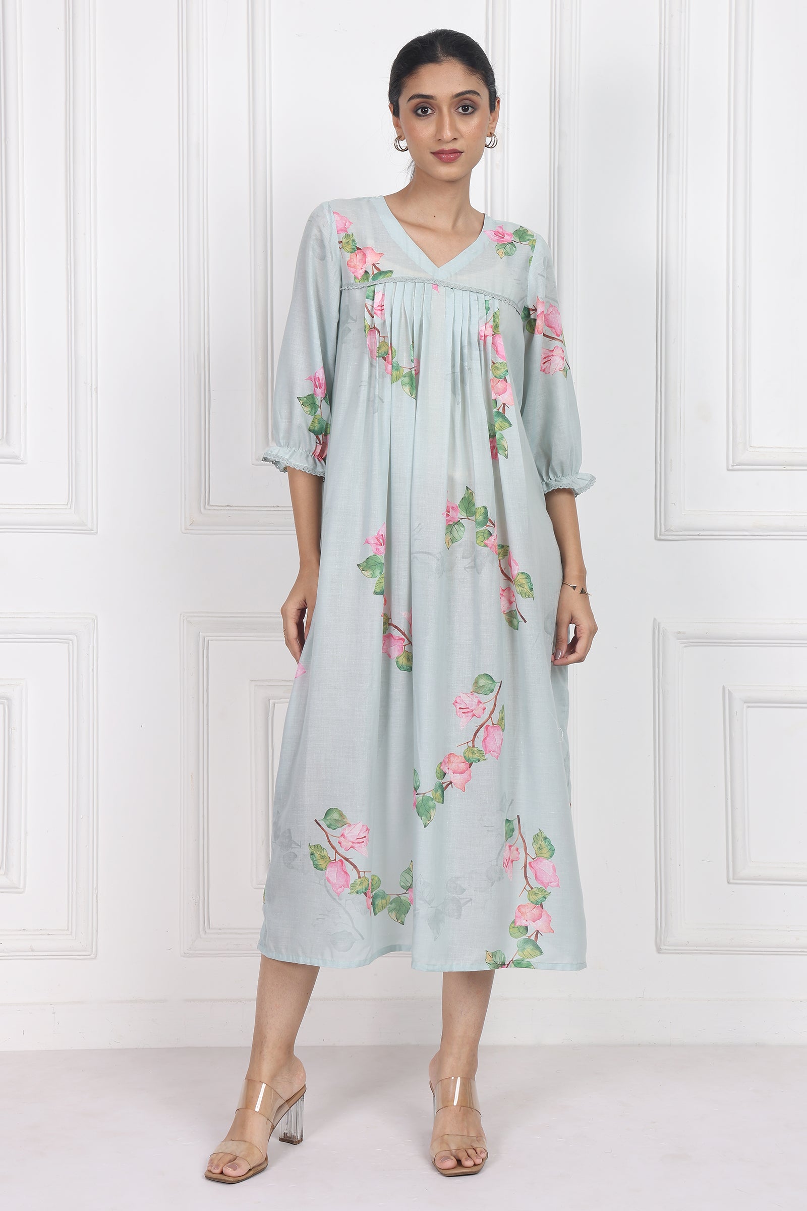Wander Edit - Bougainvillea Skies Flow Dress