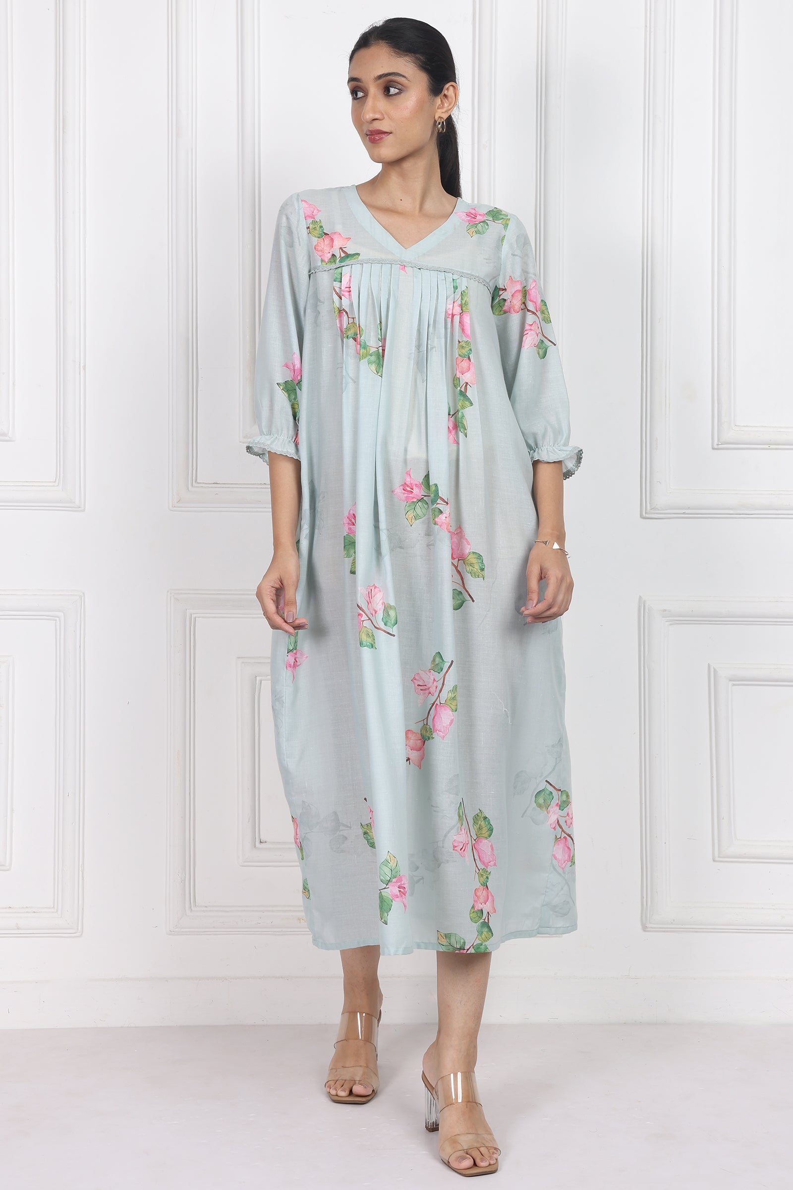 Wander Edit - Bougainvillea Skies Flow Dress