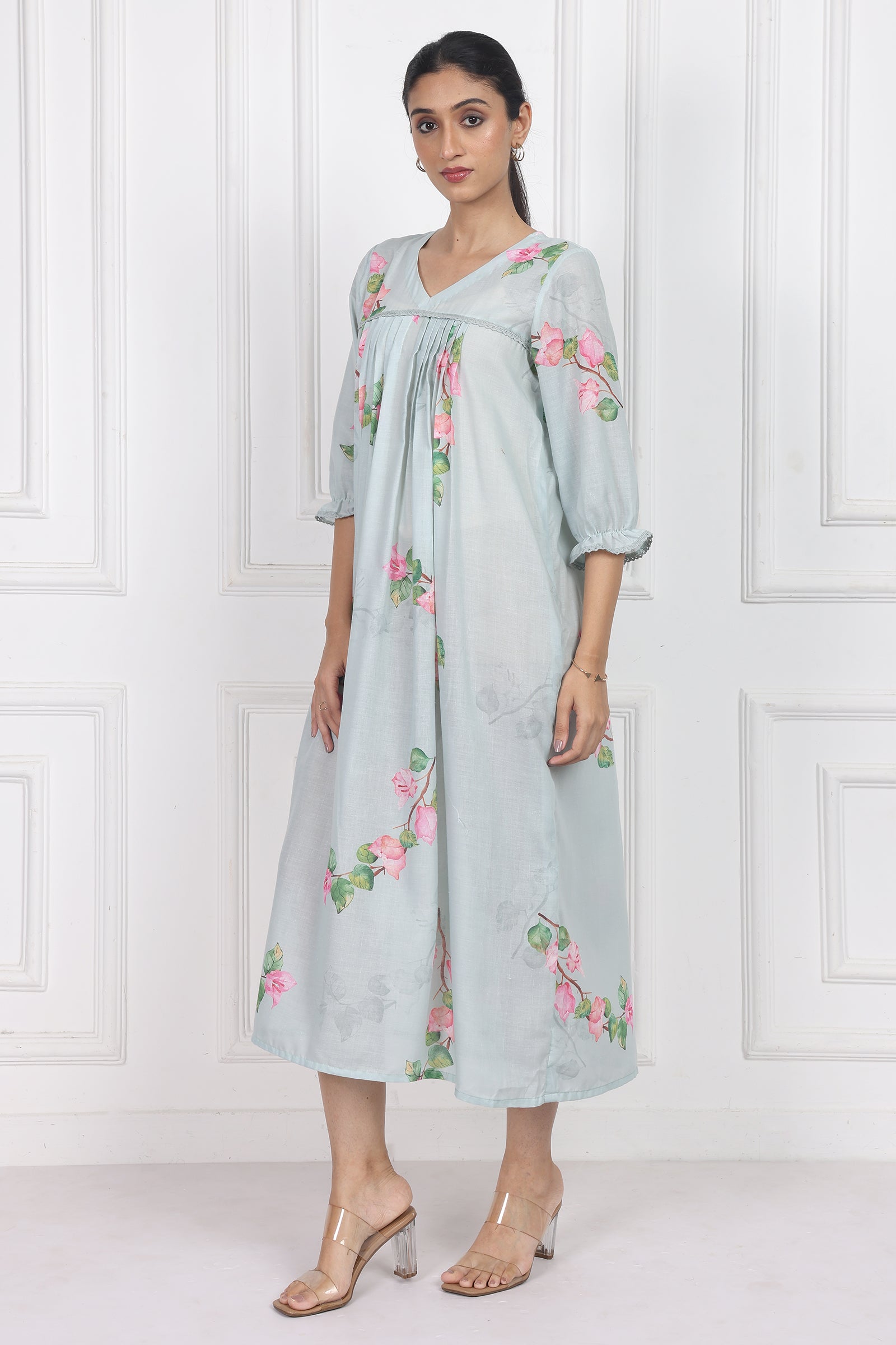 Wander Edit - Bougainvillea Skies Flow Dress