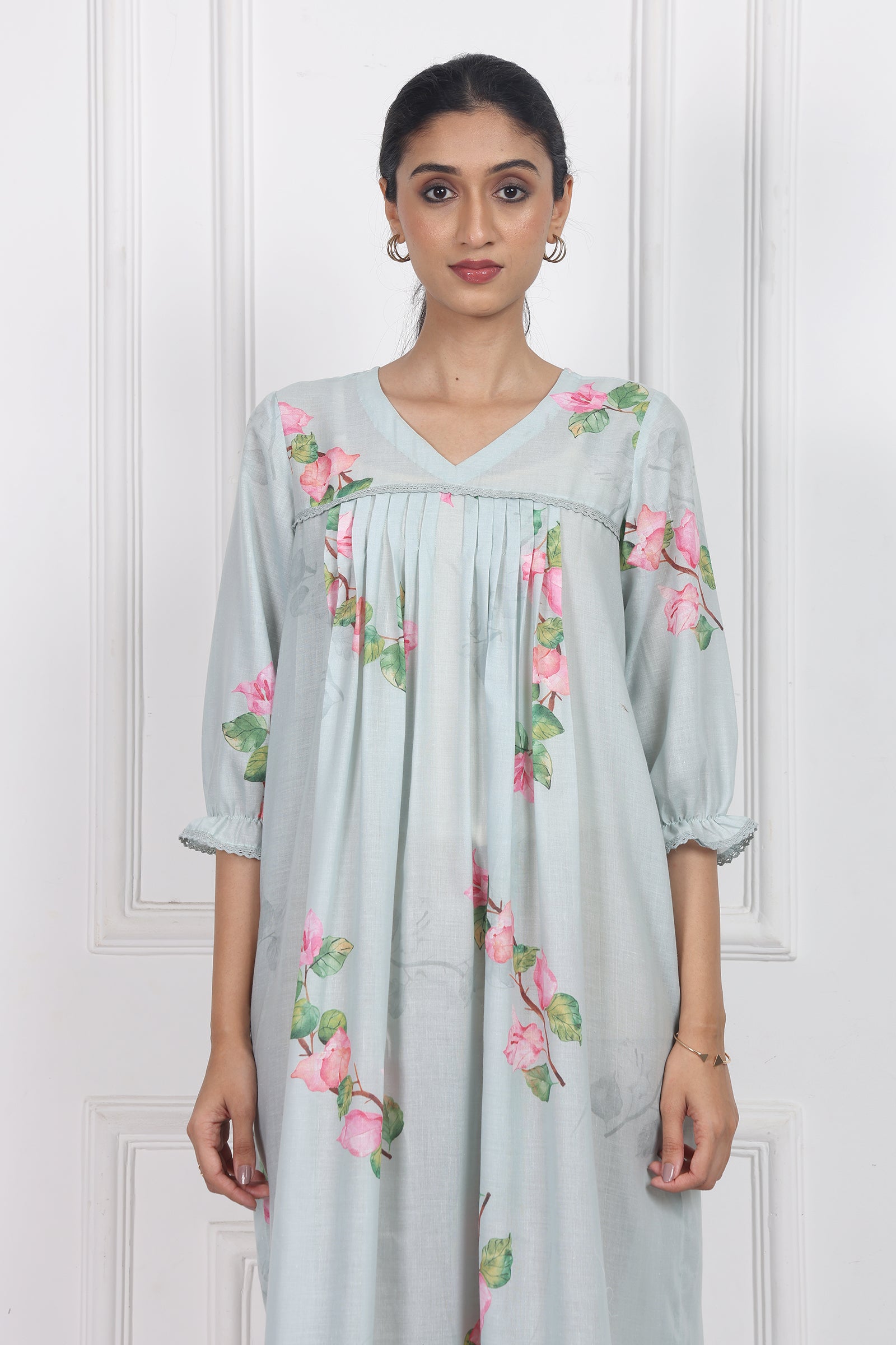 Wander Edit - Bougainvillea Skies Flow Dress