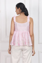 Moonlit Blossoms Sleeveless peplum tops