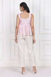Moonlit Blossoms Sleeveless peplum tops