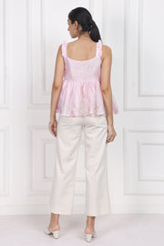 Moonlit Blossoms Sleeveless peplum tops