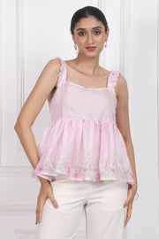 Moonlit Blossoms Sleeveless peplum tops