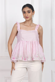 Moonlit Blossoms Sleeveless peplum tops