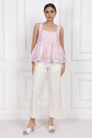 Moonlit Blossoms Sleeveless peplum tops