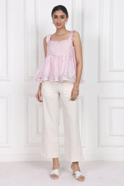 Moonlit Blossoms Sleeveless peplum tops