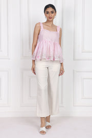 Moonlit Blossoms Sleeveless peplum tops