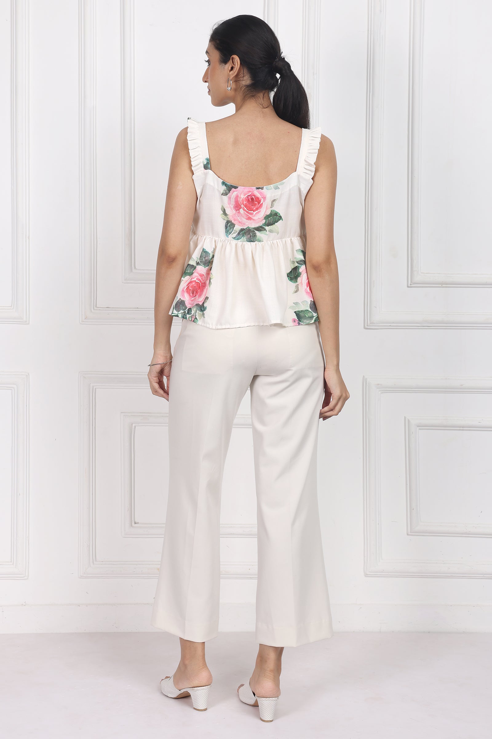 Wander Edit - Whispering Meadows Sleeveless Peplum Top