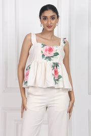 Whispering Meadows Sleeveless Peplum Tops