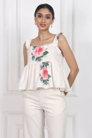 Whispering Meadows Sleeveless Peplum Tops