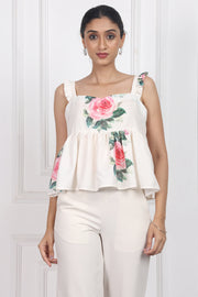 Whispering Meadows Sleeveless Peplum Tops