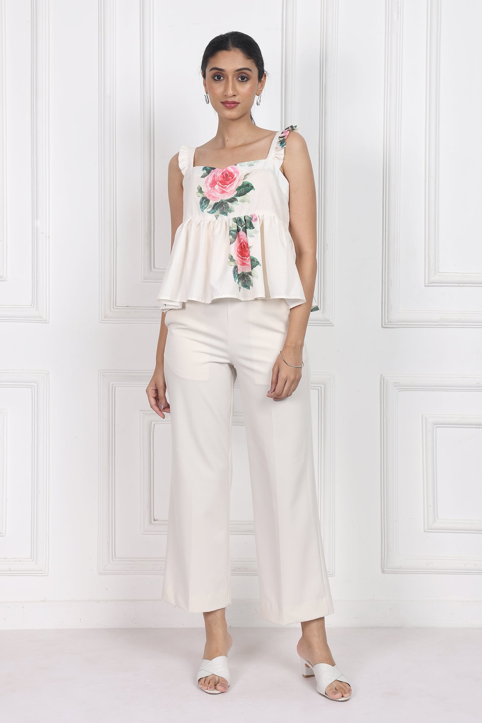 Wander Edit - Whispering Meadows Sleeveless Peplum Top