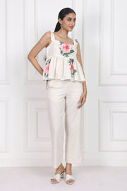 Whispering Meadows Sleeveless Peplum Tops